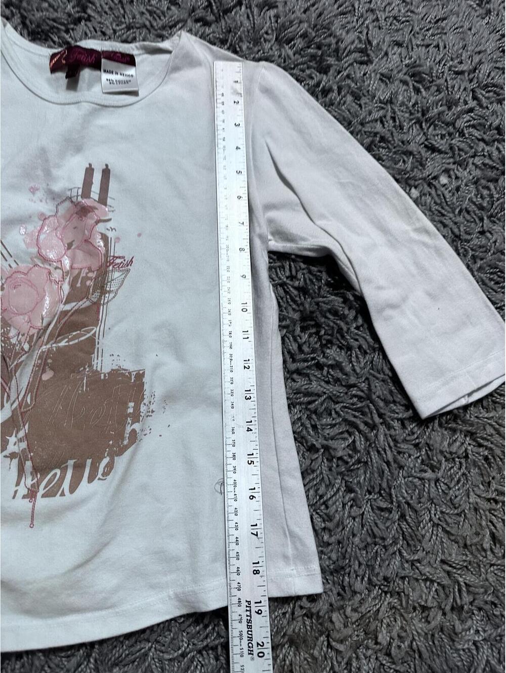 Y2K Fetish Brand Rose Graphic Top Size L - Picture 6 of 8